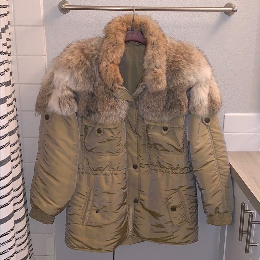 Fox fur bomber jacket